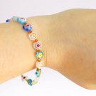 MURANO glass heart shape beads bracelet Millefiori Made in Italy