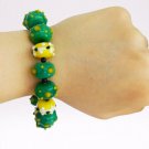 MURANO glass bracelet and silver plated yellow dotted glass beads Murrina