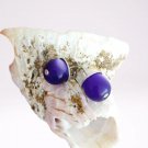 MURANO purple MURRINA EARRINGS studs iridescent glass & silver 800 Ball Italy