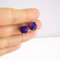 MURANO purple MURRINA EARRINGS studs iridescent glass & silver 800 Ball Italy