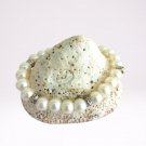WHITE PEARLS BRACELET Mallorca pearl closure and spacers silver plated