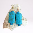 TURQUOISE DANGLING EARRINGS and sterling silver Long cm 5 Made in Italy