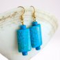 TURQUOISE DANGLING EARRINGS and sterling silver Long cm 5 Made in Italy
