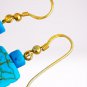 TURQUOISE DANGLING EARRINGS and sterling silver Long cm 5 Made in Italy