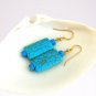 TURQUOISE DANGLING EARRINGS and sterling silver Long cm 5 Made in Italy