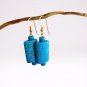 TURQUOISE DANGLING EARRINGS and sterling silver Long cm 5 Made in Italy