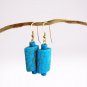 TURQUOISE DANGLING EARRINGS and sterling silver Long cm 5 Made in Italy