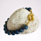LAPIS LAZULI beaded BRACELET Spring ring closure gold color Made in Italy