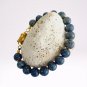 LAPIS LAZULI beaded BRACELET Spring ring closure gold color Made in Italy