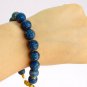 LAPIS LAZULI beaded BRACELET Spring ring closure gold color Made in Italy