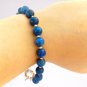 LAPIS LAZULI beaded BRACELET Spring ring closure silver plated