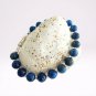 LAPIS LAZULI beaded BRACELET Spring ring closure silver plated