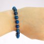 LAPIS LAZULI beaded BRACELET Spring ring closure silver plated
