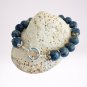 LAPIS LAZULI beaded BRACELET & closure silver plated Original In gift pouch