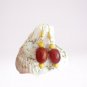 Red Murano Glass DROP EARRINGS & gold color Made in Italy In gift pouch