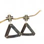 CROSS & TRIANGLE dangle earrings with blue and black crystals pendant
