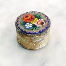 MICRO MOSAIC pill box Roman micromosaic round pocket box Made in Italy 1960s