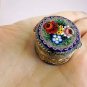 MICRO MOSAIC pill box Roman micromosaic round pocket box Made in Italy 1960s