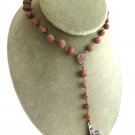 Rosary necklace beads with olive's pits and cross with relic Roman Catacombs Rosary necklace beads with olive's pits and cross with relic Roman Catacombs
