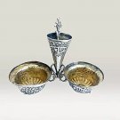 SALT & PEPPER cellars in silver 800 with spoon table piece Made in Israel for Sabbath