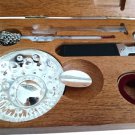 Wine tasting set in wood box Made by ATELIER DU VIN, FRANCE 5 pieces