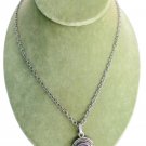 Necklace cable chain in sterling silver 925 with pendant in silver 925 and AMETHYST