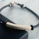 Bracelet in Sterling silver 925 and rubber Made in Italy