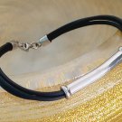 Bracelet in Sterlign silver 925 and rubber In gift box