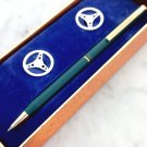 SHEAFFER 264 MEDIUM green ball pen set with cufflinks in stainless steel
