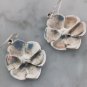 FLOWER pendant dangling drop EARRINGS in Sterling SILVER 925 in gift box