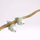 Pearl stud earrings in silver 800 and white pearls Made in Italy in gift pouch