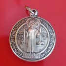 Metal medal pendant of SAINT BENEDICT against evil for exorcism Italy 1980s