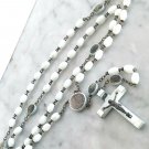 Praying ROSARY necklace in acrylic beads with reliquary relic water of Lourdes