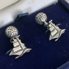 Nautical cufflinks in Silver Sterling 925 in the shape of sail boats In gift box
