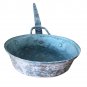 Hammered copper pot frying pan & iron handle Hand made Original 1800s Italy