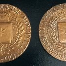 2 bronze medals of the city of Chianciano Terme Toscany ITALY Cesaroni