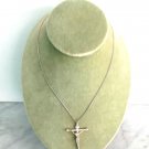 NECKLACE chain foxtail in sterling silver 925 & Cross crucifix pendant Italy NECKLACE chain foxtail in sterling silver 925 & Cross crucifix pendant Italy