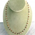 Tiger's eye beaded chain necklace silver alloy In gift pouch Made in Italy Tiger's eye beaded chain necklace silver alloy In gift pouch Made in Italy