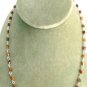 Tiger's eye beaded chain necklace silver alloy In gift pouch Made in Italy