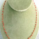 Red Coral beaded gemstone chain necklace In gift pouch Made in Italy Red Coral beaded gemstone chain necklace In gift pouch Made in Italy