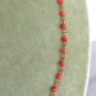 Red Coral beaded gemstone chain necklace In gift pouch Made in Italy