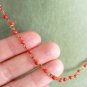 Red Coral beaded gemstone chain necklace In gift pouch Made in Italy