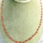 Red Coral beaded gemstone chain necklace In gift pouch Made in Italy