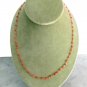 Red Coral beaded gemstone chain necklace In gift pouch Made in Italy