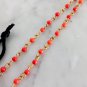Red Coral beaded gemstone chain necklace In gift pouch Made in Italy