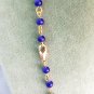 Blue Jade beaded gemstone chain necklace In gift pouch Made in Italy Layering
