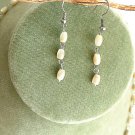 Mother of Pearl beaded gemstone chain necklace with dangling earrings