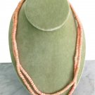 Heishi long pink disk coconut shell beads beaded necklace In gift pouch Handmade