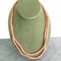 Heishi long pink disk coconut shell beads beaded necklace In gift pouch Handmade