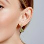 Green jade dangle earrings in 14K Gold Plated dangling pendant earrings woman